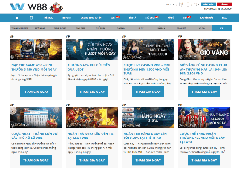thưởng VIP W88