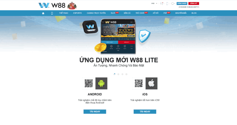 lưu ý khi tải app W88